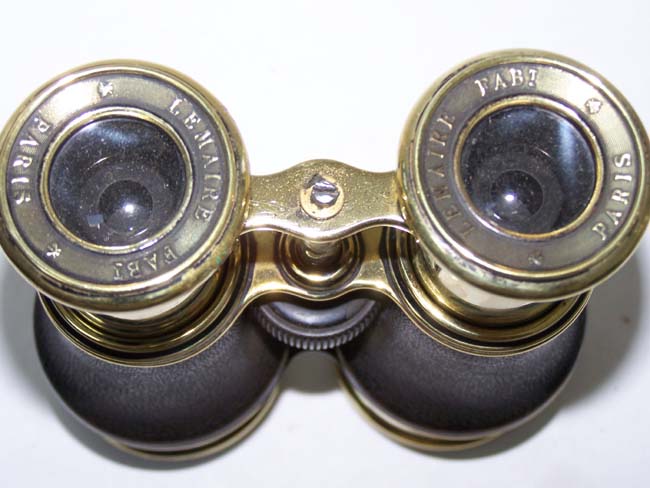 A Very Nice Pair of 19th century Binoculars signed "Lemaire, Paris" complete with a period leather case. — image 2